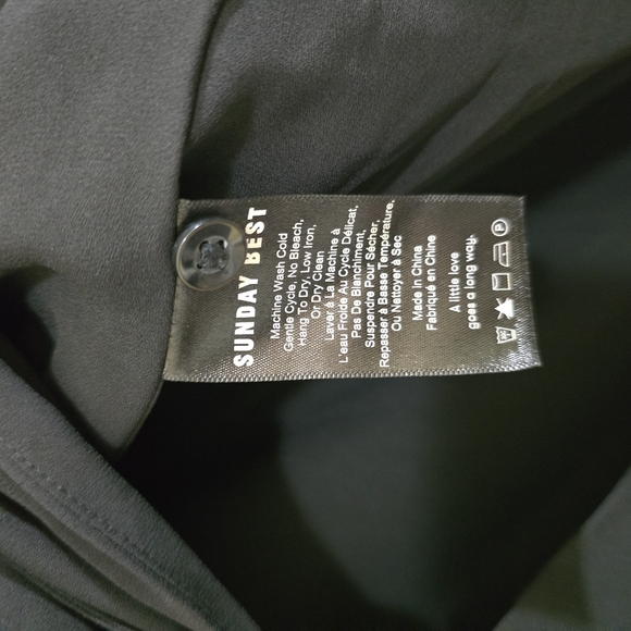 Aritzia Sunday Best Alexi Black Long Sleeve Wrap Mini Dress 4 - Picture 5 of 7